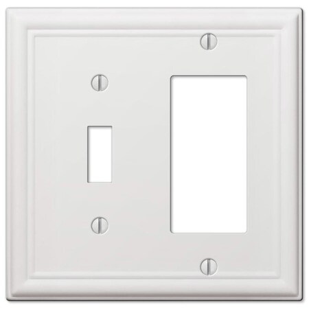 Livewire Chelsea White 2-Gang Stamped Steel Rocker & Toggle Wall Plate LI2514414
